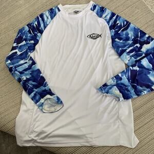Palmyth T-Shirt Performance Fishing Mens XL Red White Blue Pullover Rash Guard